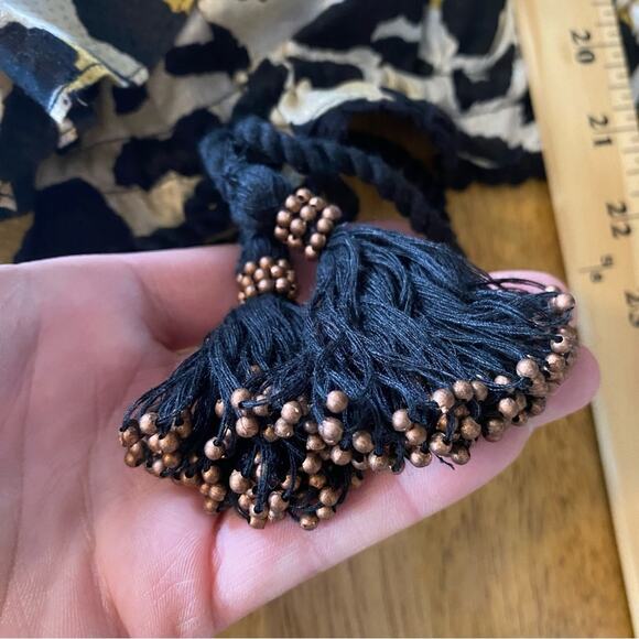 Vintage Havana Off The Shoulder Blouse Small Flowy Leopard Print Bell Sleeve - Picture 13 of 14